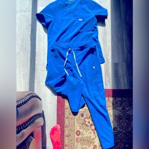 Royal Blue Figs Scrub Set